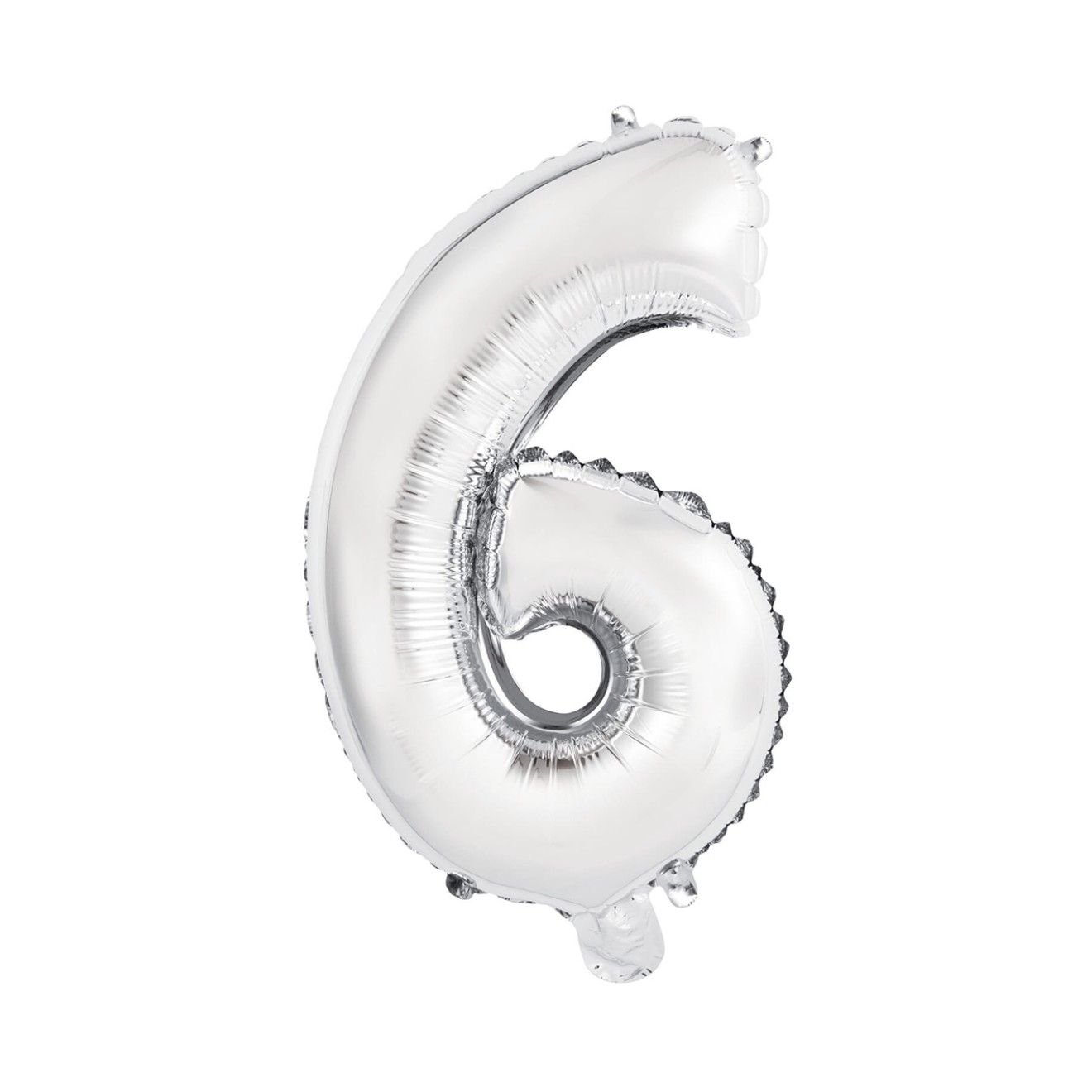 1 Balloon XS - Zahl 6 - Silber