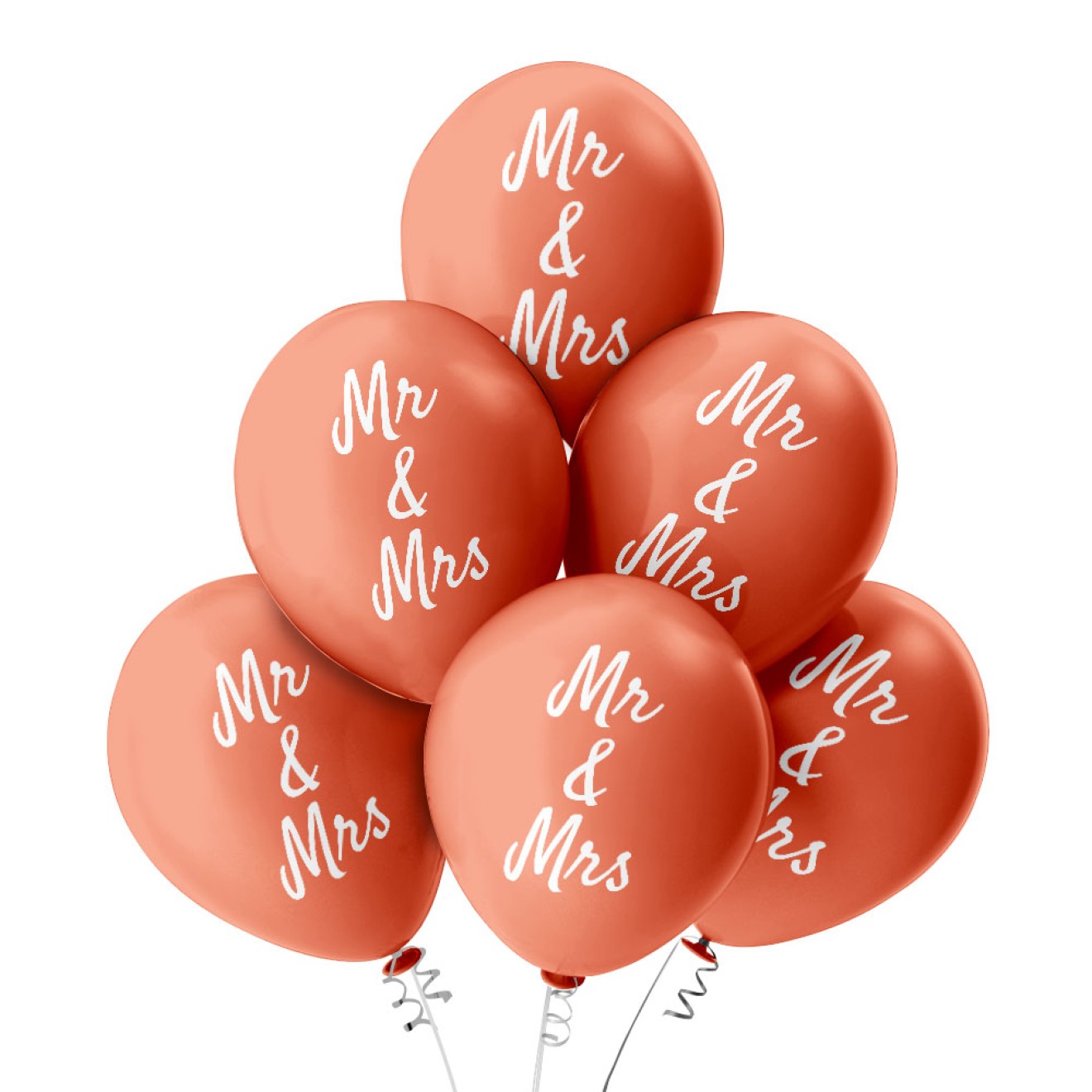 6 Luftballons Mr & Mrs - Rose Gold