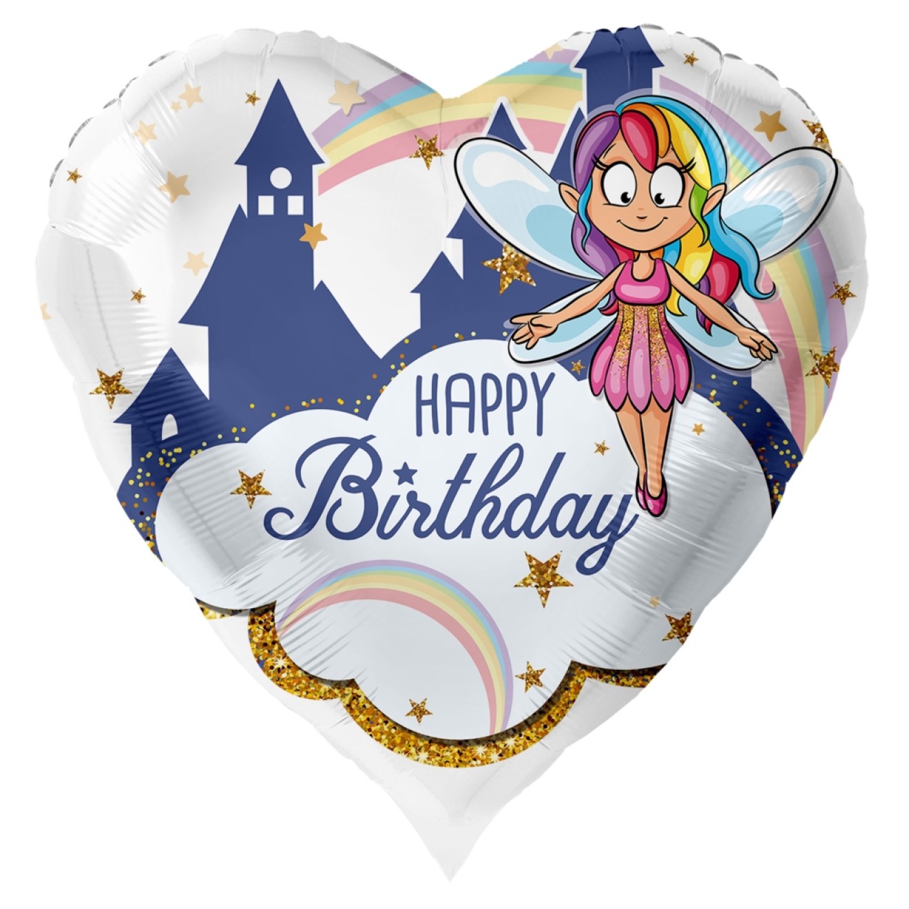 Foil Balloon Birthday Happy Birthday Fairy O 45 Cm