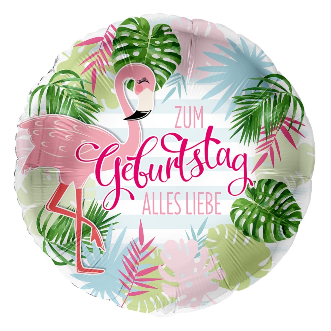 Folienballons Geburtstag - Zum Geburtstag Alles Liebe (Flamingo) Ø 45 cm