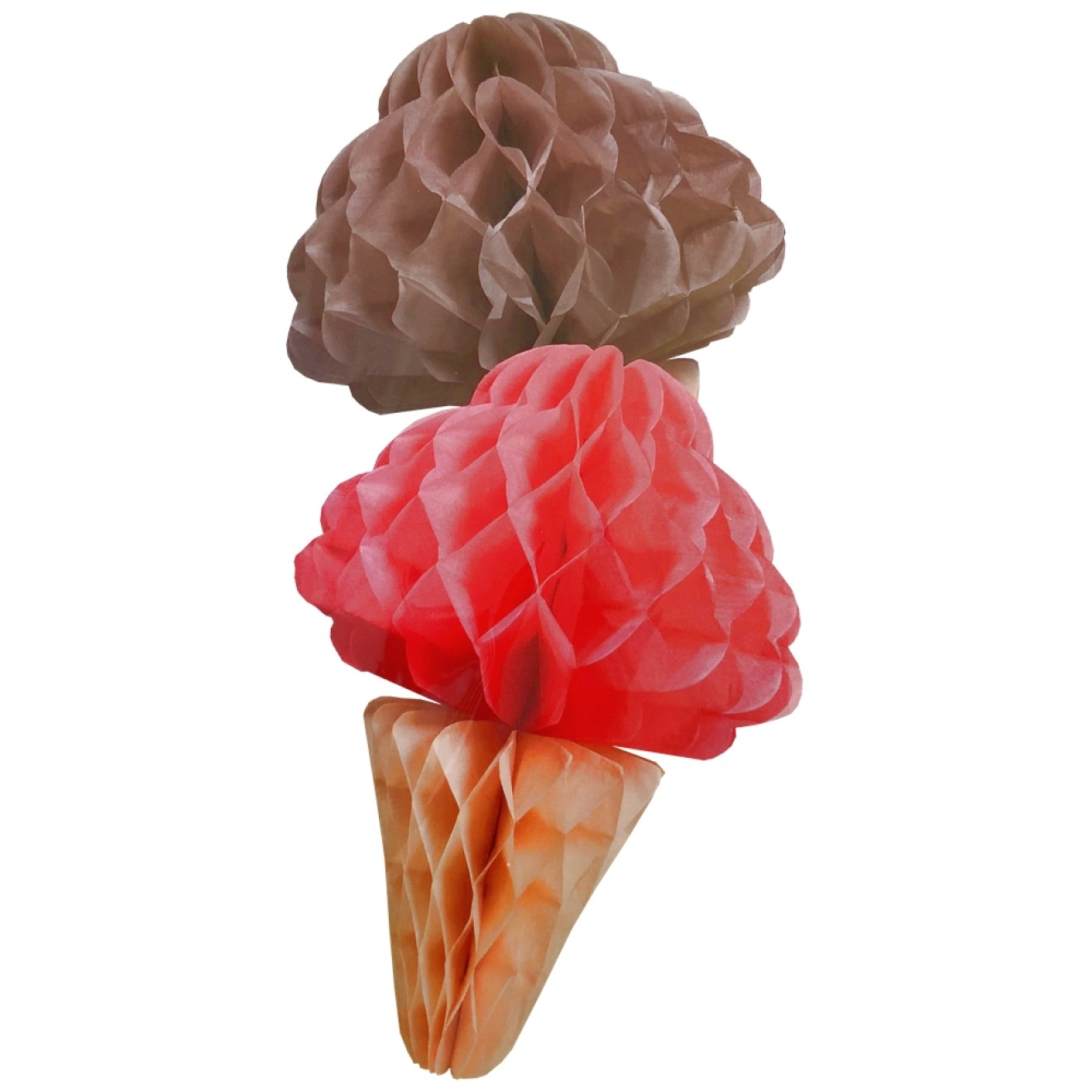 Wabenfigur Eiscreme - Schokolade & Erdbeere - 33 cm x 24 cm