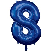 1 Balloon XXL - Zahl 8 - Blau